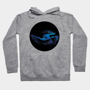 Gymnast jump silhouette - sand explosion (blue galaxy) - dance lover / ballet lover / gymnastics lover - gift idea Hoodie